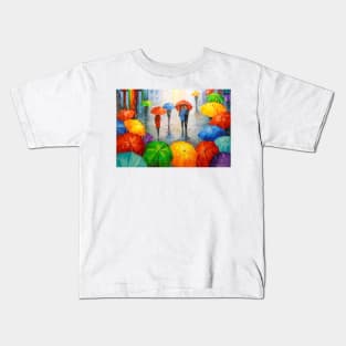 A bright melody of rain in the city Kids T-Shirt